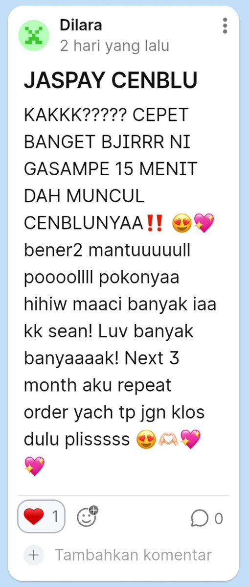 seansoang's tweet photo. 𓊆ྀི  𝒦ℯ𝒹𝒶𝒾 𝒮𝓌𝒶𝓃 𓊇ྀི
——————— • • 
testimoni jasa cenblue by @seansoang 💗🦢

13 - DI BAWAH 15 MENIT LAGIII 😭😭 https://t.co/Talt7jRJTn