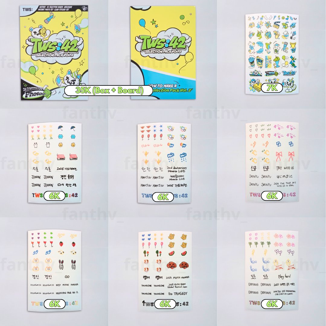 fanthv_'s tweet photo. ‼️#ssell open sharing‼️

[help rt]

TWS:42 selection pack vol 2 (photocard, postcard, sticker, pob weverse, board, outbox, brochure)

❎ exc adm oren
☑️ bisa keep event
💬 please mt after dm
📍 Surabaya

t. want to sell wts official shinyu dohoon youngjae hanjin jihoon kyungmin https://t.co/fso3hyGKi9