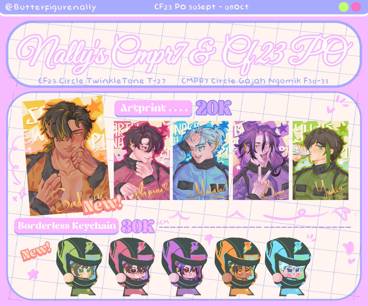 nalbutterfigure's tweet photo. [💜&amp; 🔁 are appreciated]
Nally's #CMPR7 Catalog &amp; #CF23 PO + GA is open ‼️

🗓️ PO Period 4 - 10 Oct
💌 OTS Both Days &amp; Mail
⭐️ JJK, Demon Slayer, LADS, Dispatch, PANDAVVA, RE, Mouthwashing 
🔗 https://t.co/pbY1TKQFlc

Rules GA ⬇️ 🎁
(3/9)
#comifuro23 #cf23catalogue #comipara7 https://t.co/NQzDwOUo36