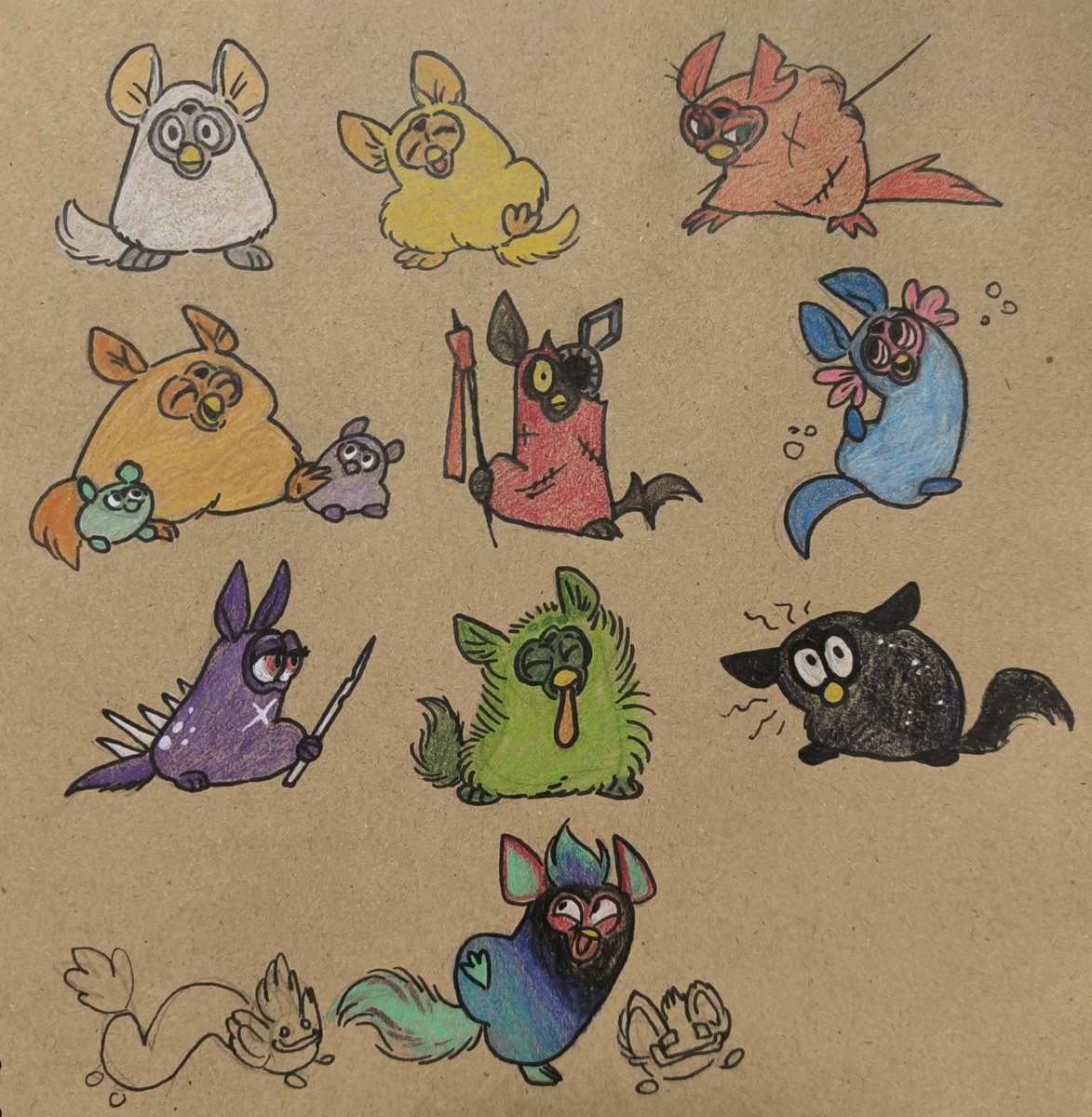 Doktop_TaXa's tweet photo. slugcats if they were FURBIES!!!!!!!! #rainworld https://t.co/GD8yFiNdgd
