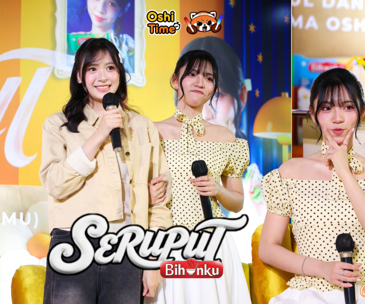 oshitimeofc's tweet photo. Karena sebuah senyuman selalu bisa membuat bahagia banyak orang✨

Kemarin team Oshitime berkesempatan untuk hadir di acara Seruput Bihunku bareng Oshiku bersama Lily dan Aralie nih! Ada yang suka makan BihunKu nih👀

#oshitime #JKT48xBihunKu #SeruputBihunKubarengOshiku #meettime https://t.co/IxJGItRw8x