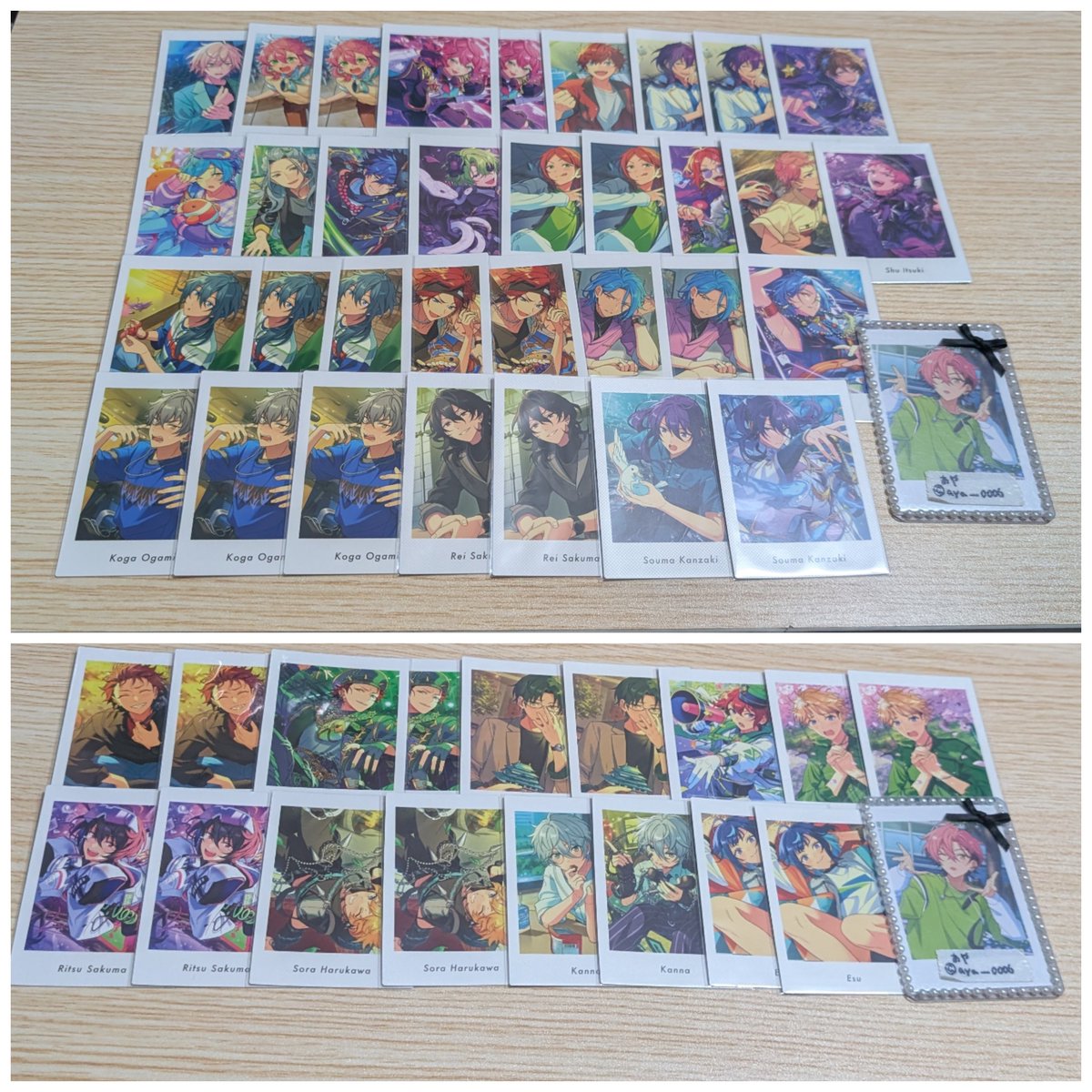 aya__0006's tweet photo. 【交換】あんスタ ぱしゃっつdebut collection 2
譲望見 チトセ ライカ ユメ カンナ エス 維吹 2,3枚目
求久遠舞珠(4枚目)
開花前(🎀)優先気味ですが開花後も求めてます！
御相手様が不快でなければ当方から複数提供〇(メロアスは1:1)
⬇ https://t.co/hguFsYcuaK