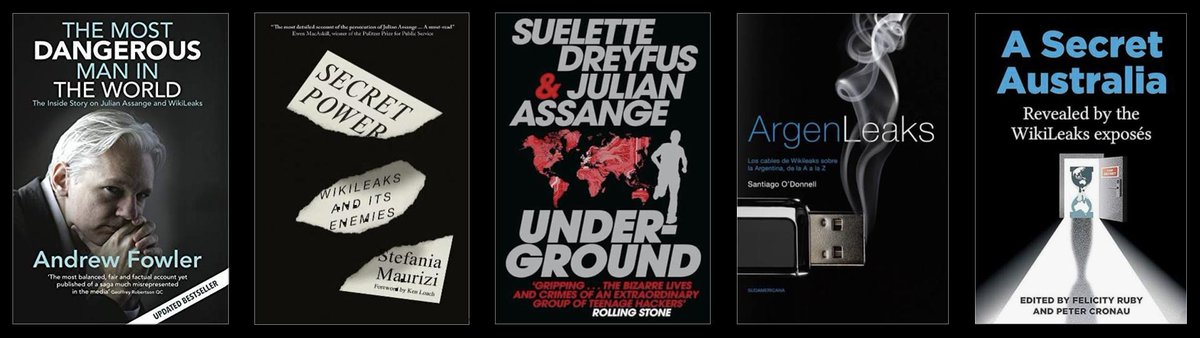 wikileaks's tweet photo. 🔖The Most Dangerous Man in the World: Julian Assange and WikiLeaks' Fight for Freedom — Andrew Fowler — 2011; substantially updated 2020
Australian investigative journalist Andrew Fowler traces Assange's life, WikiLeaks' major publications and the international political and legal response to them.

🔖Secret Power: WikiLeaks and Its Enemies — Stefania Maurizi — 2022 
An investigative account of Maurizi's decade working on WikiLeaks documents and investigating the state actions against Assange; Nils Melzer praised her “relentless, rigorous and courageous work.”

🔖Underground: Tales of Hacking, Madness and Obsession on the Electronic Frontier — Suelette Dreyfus, researched by Julian Assange — 1997 
A history of the international hacker underground, written with extensive research by the young Assange almost a decade before he founded WikiLeaks.

🔖Argenleaks: Los cables de WikiLeaks sobre la Argentina, de la A a la Z — Santiago O'Donnell — 2011 
O'Donnell examines hundreds of US diplomatic cables concerning Argentina after meeting Assange and receiving the Argentine cable archive directly from him.

🔖A Secret Australia: Revealed by the WikiLeaks Exposés — edited by Felicity Ruby & Peter Cronau — 2020
Eighteen Australian writers, journalists, lawyers and academics examine what WikiLeaks disclosures revealed about Australian government secrecy, US influence, war and political power.
