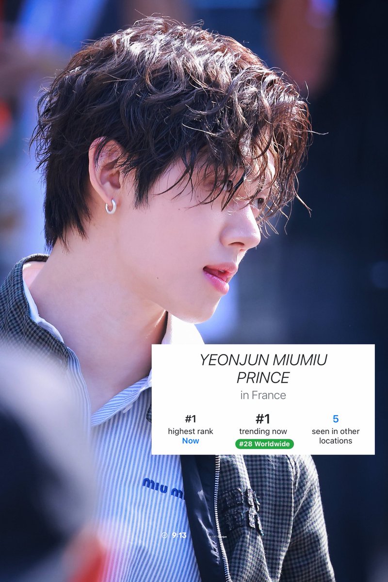 913records's tweet photo. WOW 👏 THIS IS INSANE!! “YEONJUN MIUMIU PRINCE” is the #1 trending topic on France Twitter (X) for Miu Miu Paris Fashion Week Show!

FYI he is the ONLY fashion related trend as every other trend in the top 10 are all about F1!

#YEONJUNxMiuMiu #YEONJUN
#MiuMiuSS27 @MIUMIUofficial https://t.co/SkSnmBf68x