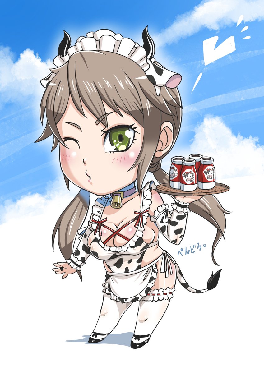 PenDrawMaru's tweet photo. モーモ・エプロン エイミー
しぼりたてをどうぞ🐮🥛🥛🥛🥛 https://t.co/Y9WiAxn1g0