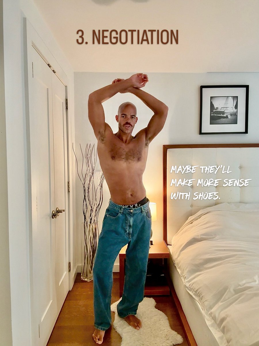 JasonOffDuty's tweet photo. Trying on jeans in your 40s has somehow become a six-stage emotional process.

A thread, because apparently both the jeans and X have limits. 🧵 https://t.co/t86kAhJVyC