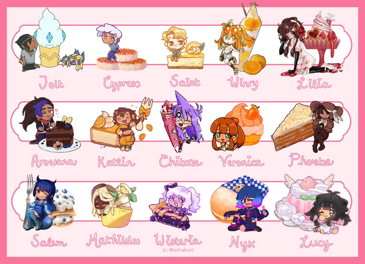 achromette's tweet photo. aaaand here they all are!!! thank you again so much to everyone’s participation, each take is so cute and creative!!! 🩷 i hope you all have as much fun seeing them all together as i do!!! 🥰

i’ll tag the accounts in order for all of the ocs/sonas here so you can check em out ⬇️ https://t.co/PaZWmFfYXi