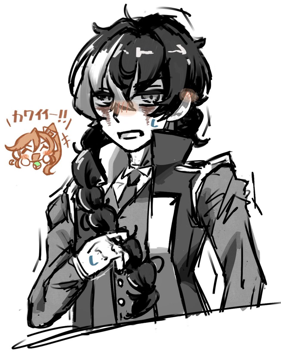 vge68's tweet photo. 知らん間にココネちゃんに髪の毛いじられてて欲しいの絵 https://t.co/AeTY3JnCEH