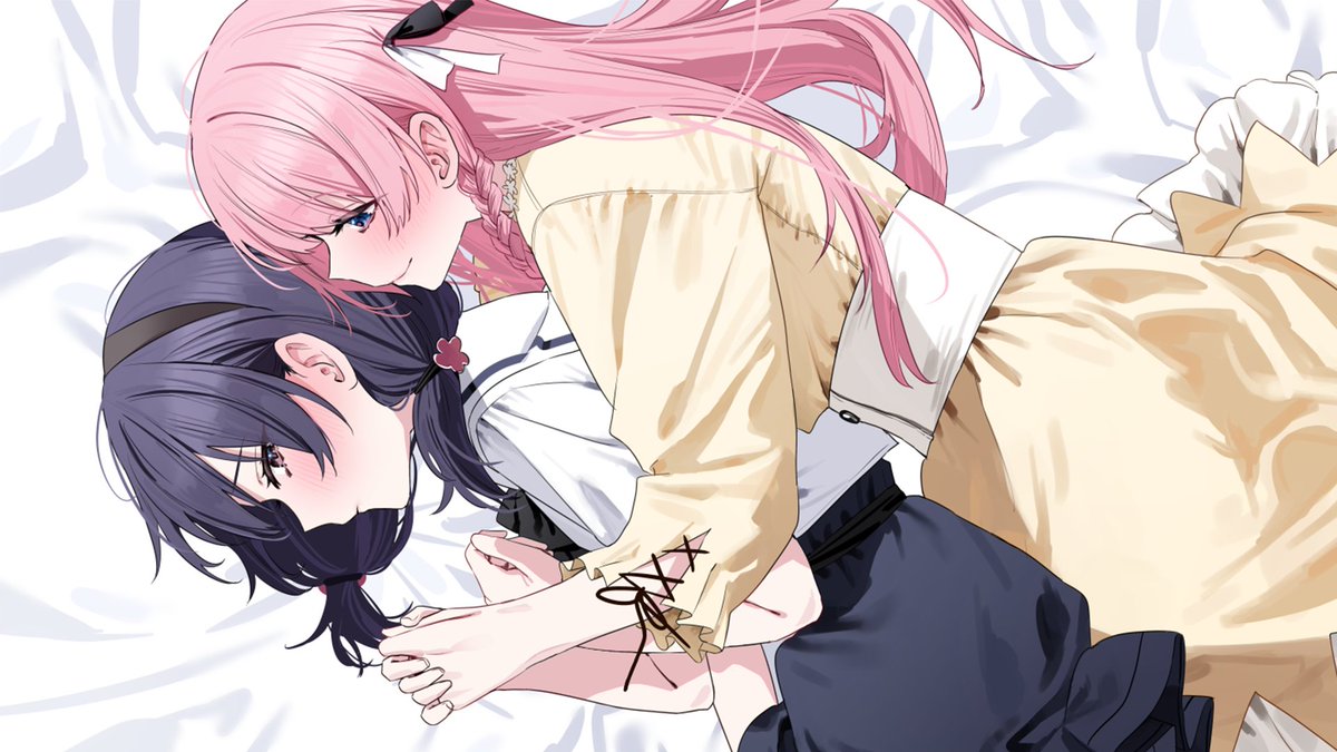 fenrirvier's tweet photo. 新作百合ゲーム
『私たちフェイクマリッジ？』

発売日についてはまだ関係各所と詰める必要があるので改めてお知らせしますが、冬コミまでには！

体験版もそれに合わせて、実際のシナリオを遊べるようにver．2を用意予定です

制作再開できてたのしー！

#wtmr2 https://t.co/IH6cIVK5Vh