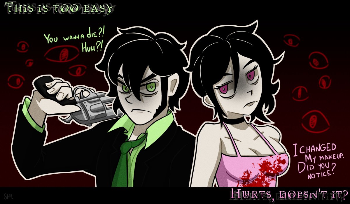 ComradeShy's tweet photo. Andrew & Ashley Smiths
(TCOAAL x Killer7)
why? cuz why not, not everything needs a rhyme or reason (also it's a gift for @Delay_Art_)
#thecoffinofandyandleyley #tcoaal #AndrewGraves #AshleyGraves #killer7 #DanSmith #KaedeSmith #fanart #art #digitalartㅤㅤ https://t.co/4slEtTKCft