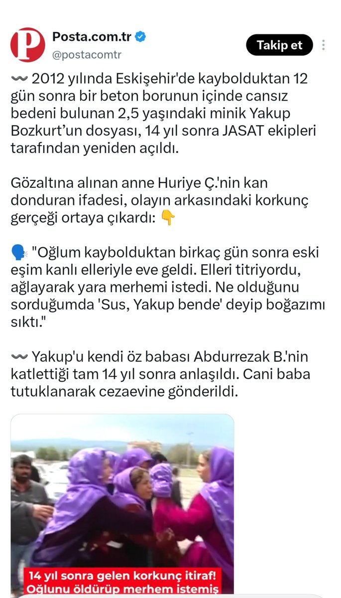 ysnbey_XO6's tweet photo. Faili meçhuller böyle çözülüyorsa vay halimize ❗

Aynı Sivas Divriği'de kaybolan Büşra bebek gibi. Biri Diyarbakırlı diğeri Urfalı aile. Yakup'un ailesi de mevsimlik işçi Eskişehir'e gelmiş.

Boşanmış eski eşin ifadesiyle 14 yıl sonra babasını tutuklamışlar. Delilleri pek sağlam https://t.co/Tyty8Zig4q