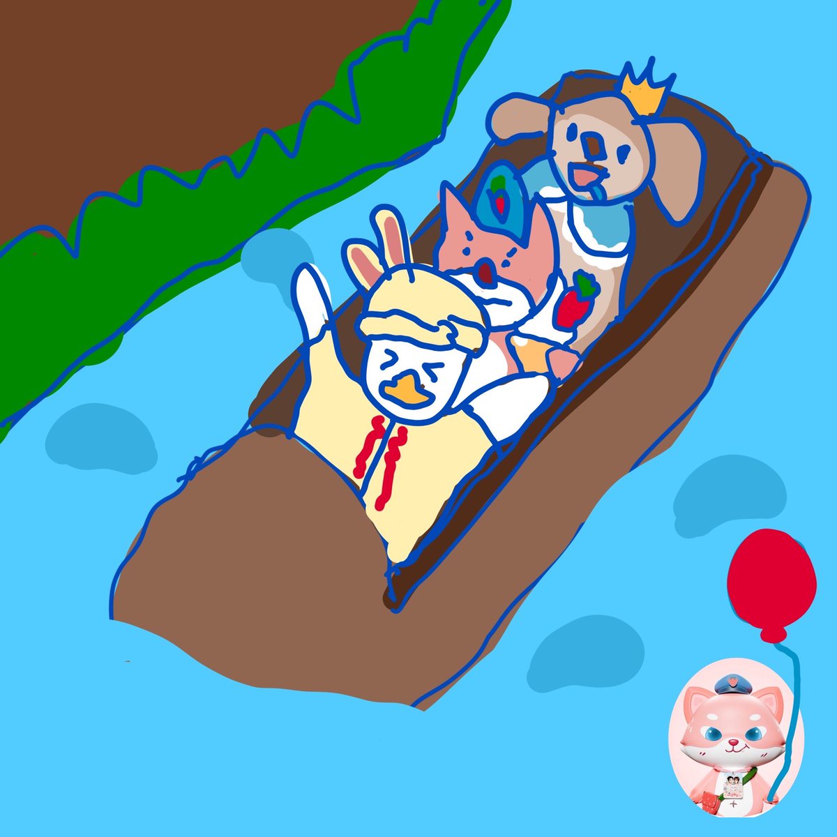 MrToky_Domundi's tweet photo. I remember going on this ride kub, so I tried drawing it for you guys. Let me explain what happened first kub

- โอร้ก์เอร้ก์ตะโกนเสียงดัง เป้นเป็ดกระต่ายตื่นตู้ม!! ต้าม!!
- แบ๋ดูสนุกมากนั่งยิ้มตลอดเวลา มีน้ำไหลออกจากปากครับ
- ส่วนไอกำลังอีทไอติมตอรี่ครับ ชิวมาก ไม่น่ากัวเลย handsome and cool kub เฮียกี้นายแน่มากครับ

เป้นเครื่องเล่นที่เด้กเล่นก้ได้ ผุ้ใหย่เล่นทำไมครับ eiei ภาพรวมทุลักทุเลทะเละแต่สนุกครับ

#MrToky #OhAe #BokBear