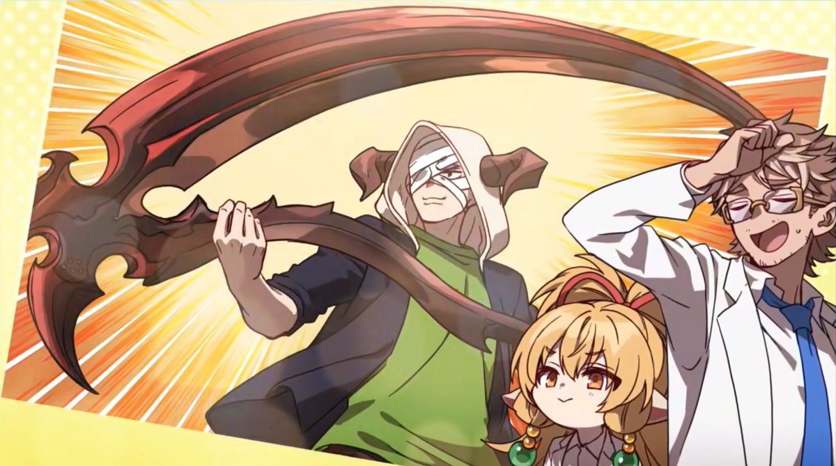 granblue_en's tweet photo. Tachiki envies how cool Vaseraga looks with Grynoth, and would love to swing around a real one some day. Katou Emiri offers to photograph him when he gets to do it. https://t.co/DIeo2LI1pS