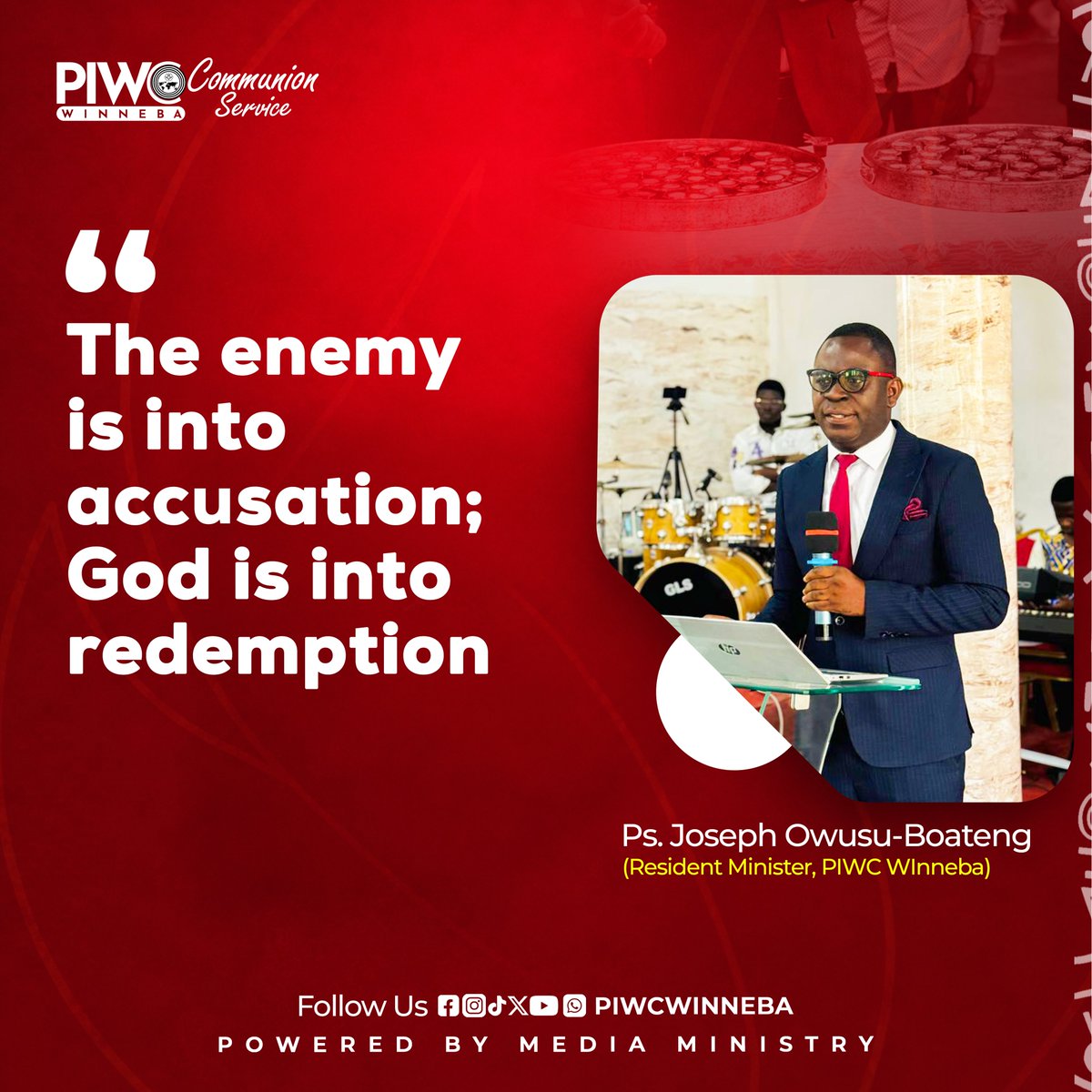 piwc_w's tweet photo. When God shows you mercy, do not use it as permission to remain the same; receive it as an opportunity to repent and begin a new course with Him.

| #PossessingTheNations | #PIWCWinneba | #CommunionService |
➖➖➖➖➖➖
> Powered By:
> Media Ministry https://t.co/5gY2VqXh8q