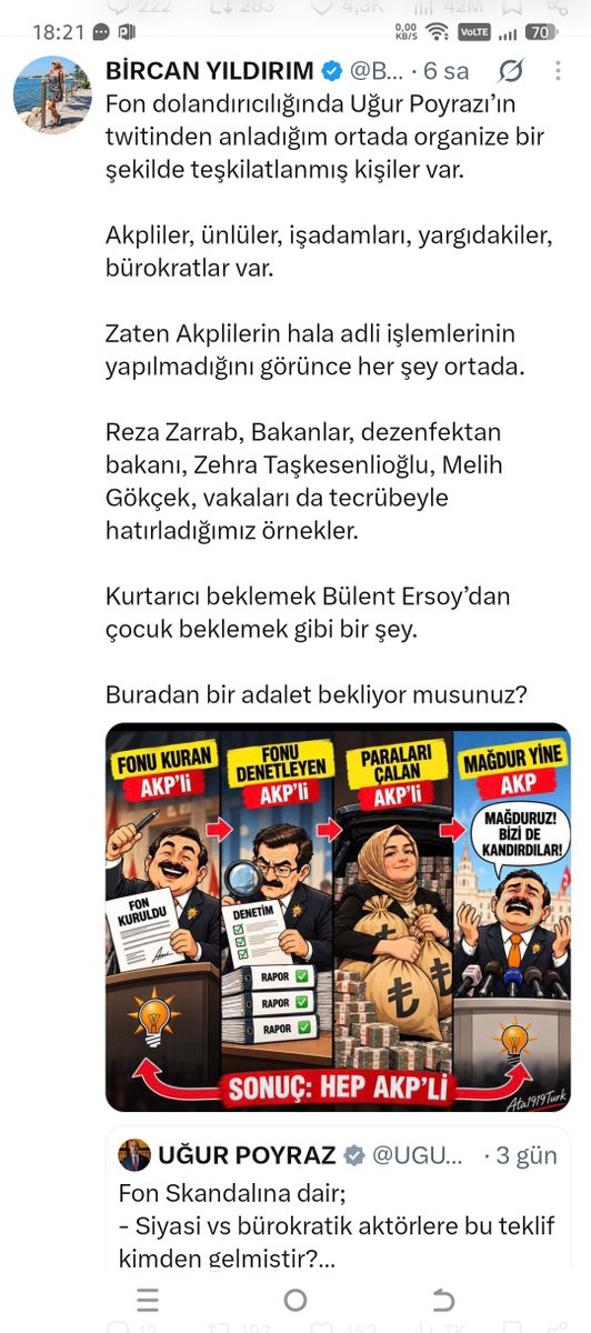 Vatan1923_'s tweet photo. @furkancerkesx FONU KURAN AKPLİ
FONU DENETLEYEN AKPLİ
PARALARI ÇALAN AKPLİ
AMA İSRAİL YAPTI
MAĞDUR AKP
BU MİLLETİN AHI HEPİNİZİ YAKSIN GÜN YÜZÜ GÖRMEYİN İNŞALLAH https://t.co/4jwtbvLcTC