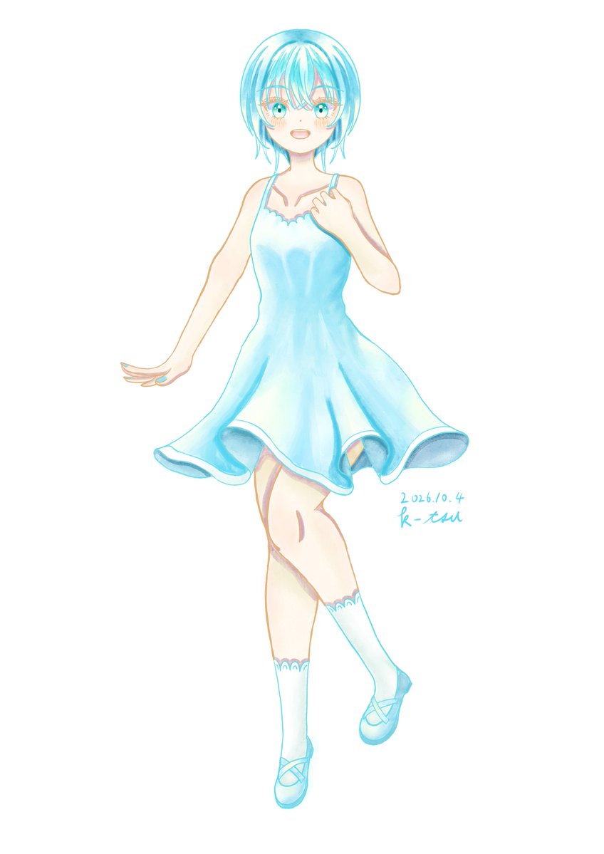k_tsu_815's tweet photo. ターコイズっぽい色でまとめてみました。
#イラスト https://t.co/ECoZFryS1c
