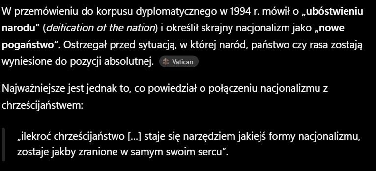 SynPlebana's tweet photo. @NarodowySklep14 @JackBtheFlying1 @PolskaPolicja O kurde, niezłe odklejka. Pomieszanie chrześcijaństwa z nacjonalizmem, gdzie nacjonalizm zaczyna przejmować rolę religii. Profanacja religii. https://t.co/5RBZQtTvow