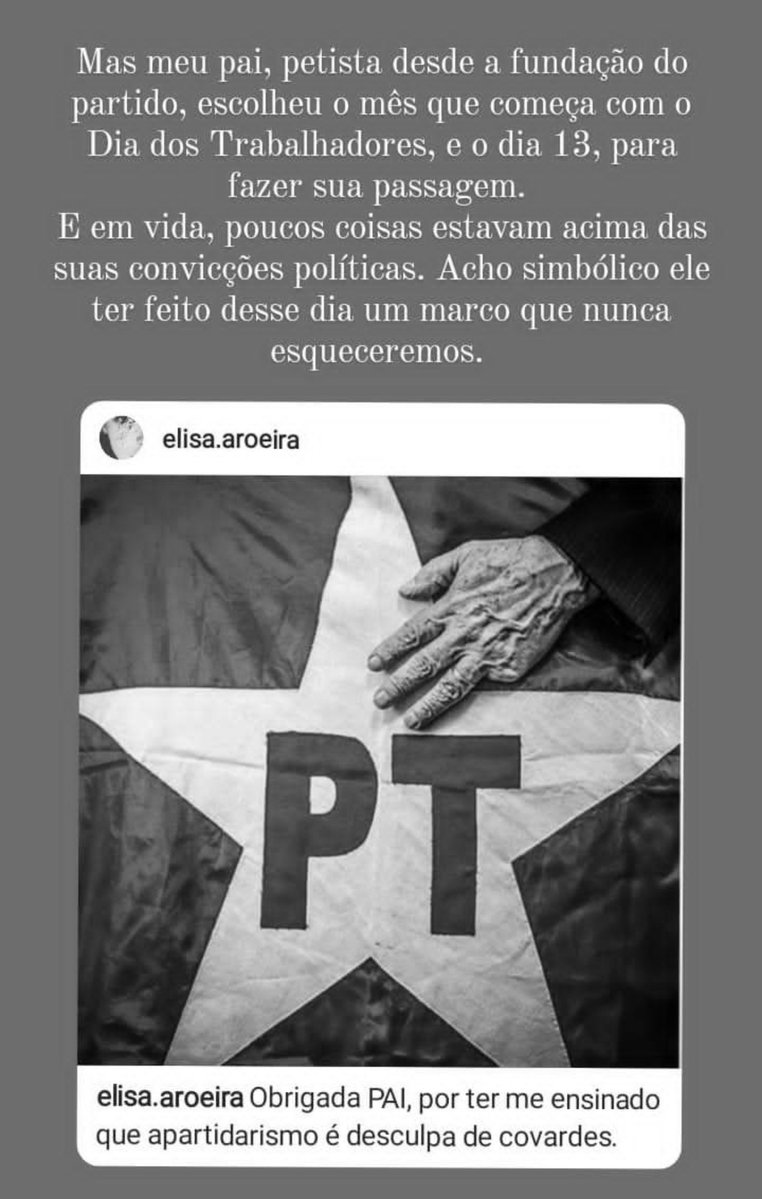 elisa_eme's tweet photo. "eu estava em tudo que é luta de classe e de causa e o incrível é que em todas eu via você"

meu pai me ensinou que TODOS os dias são TREZE

#Lula2026étetra #LULAMELHORDAHISTÓRIA #LULA13JÁ https://t.co/poVSb4Rmng