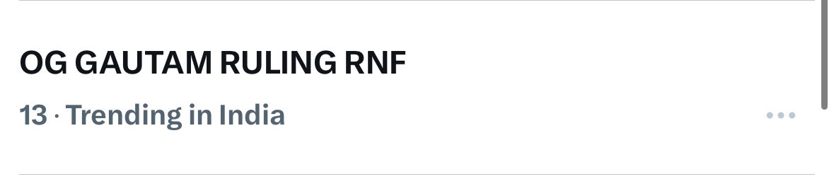 VinP0706's tweet photo. OG GAUTAM RULING RNF 

Is trending at number 13 😎

Congratulations to everyone who participated and made this trend a successful one…🥂🥳🎉🫶

@TheGautamGulati 
@virendersehwag @MXbyPrimeVideo @EndemolShineIND  @Banijayasia @OrmaxMedia 
#GautamGulati https://t.co/G9caYMZIil