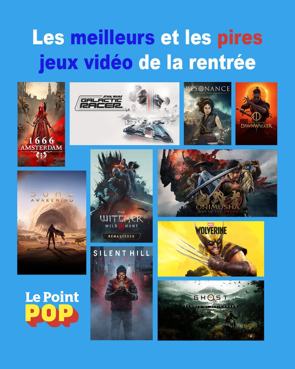 Kasilla's tweet photo. Des sorcières, des landspeeders, des samouraïs, des vers des sables, un super-héros et même un petit port embrumé...

Voilà ce qui vous attend dans la sélection jeux vidéo spéciale Rentrée sur @LePointPop 🎒

➡️ https://t.co/KckDSYAtE6 https://t.co/C5gFo9EkfH