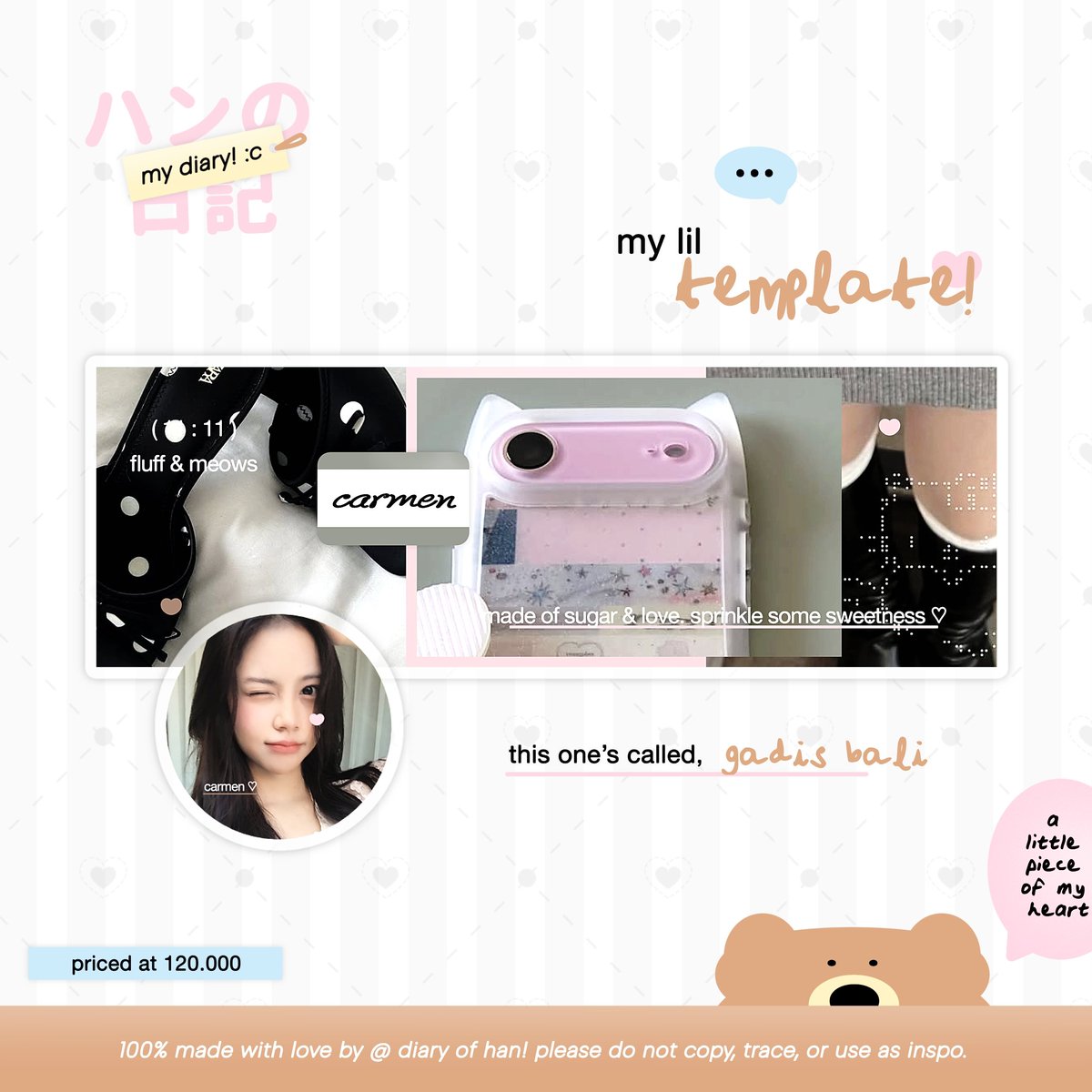 diary__of__han's tweet photo. help repost yaaaa, maaci! 🐈‍⬛🤍

haloooow >____< aku bawa 4 template layout yang siap diospek teman timun semuaa! :p kalau ada yang kurang aman bisa kabari saja yaa 📃💫 oh IYAAA layout modelnya ufs semua, harganya 10.000/each (gadis bali 8.000 yaa) #zonauang https://t.co/p9VOKUzfha