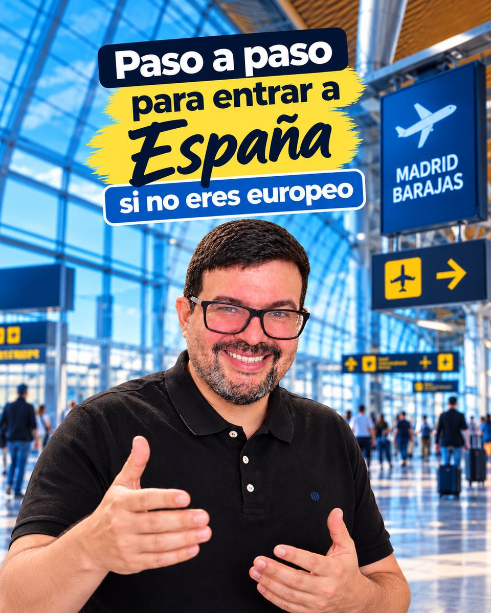 EnriqueVasquez's tweet photo. Si vas a entrar a España con pasaporte de un país no europeo, el control fronterizo ya no consiste simplemente en enseñar el pasaporte y responder un par de preguntas. Con el sistema EES, el proceso comienza desde que llegas al aeropuerto y hay varios pasos que conviene conocer antes de viajar.

El primero empieza nada más bajar del avión…