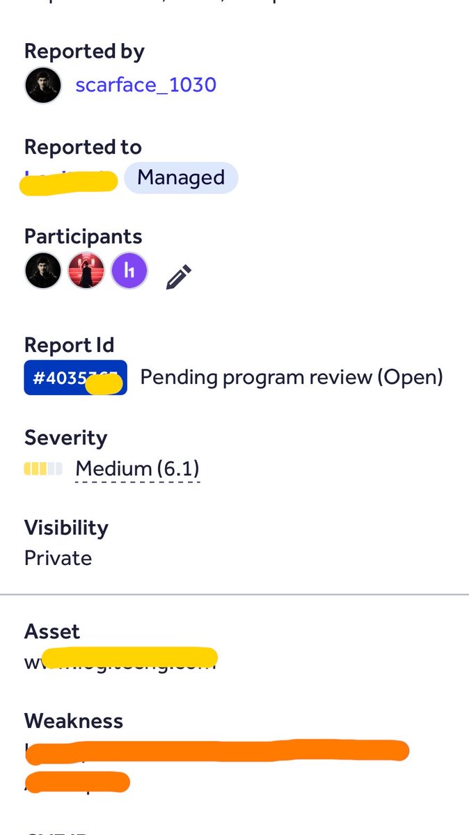 SCAREFACE_1030's tweet photo. Maybe I’m finally out of the duplicate zone. 😂
Report is pending program review.
One step at a time. 🫡
#bugbounty #bughunter #cybersecurity #securityresearcher #researcher #hacker #hacking https://t.co/7cEl4tW5bC