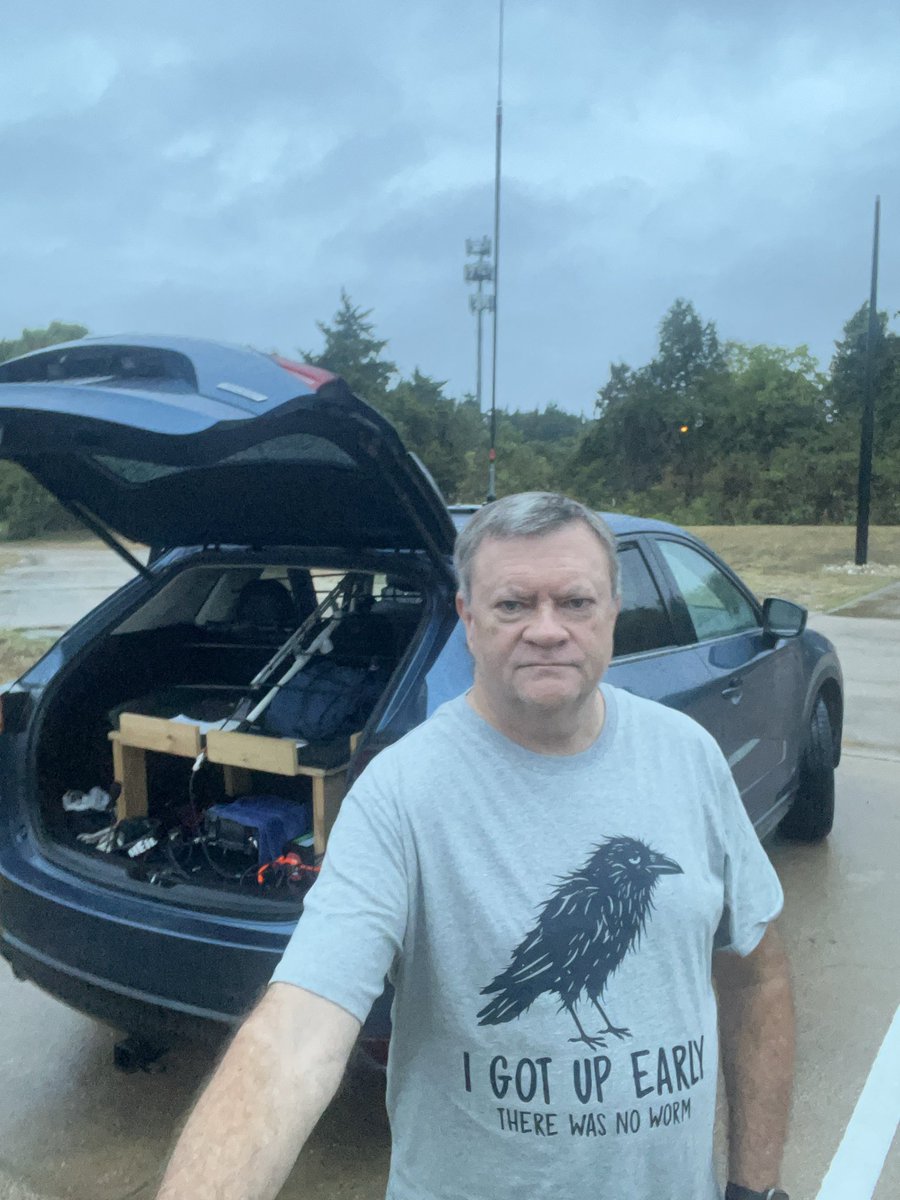WD5GRW's tweet photo. Rain let up.. 40m cw open/Activation successful but plan to stay a while/ sporting new shirt lol https://t.co/dS2MrTCYO0
