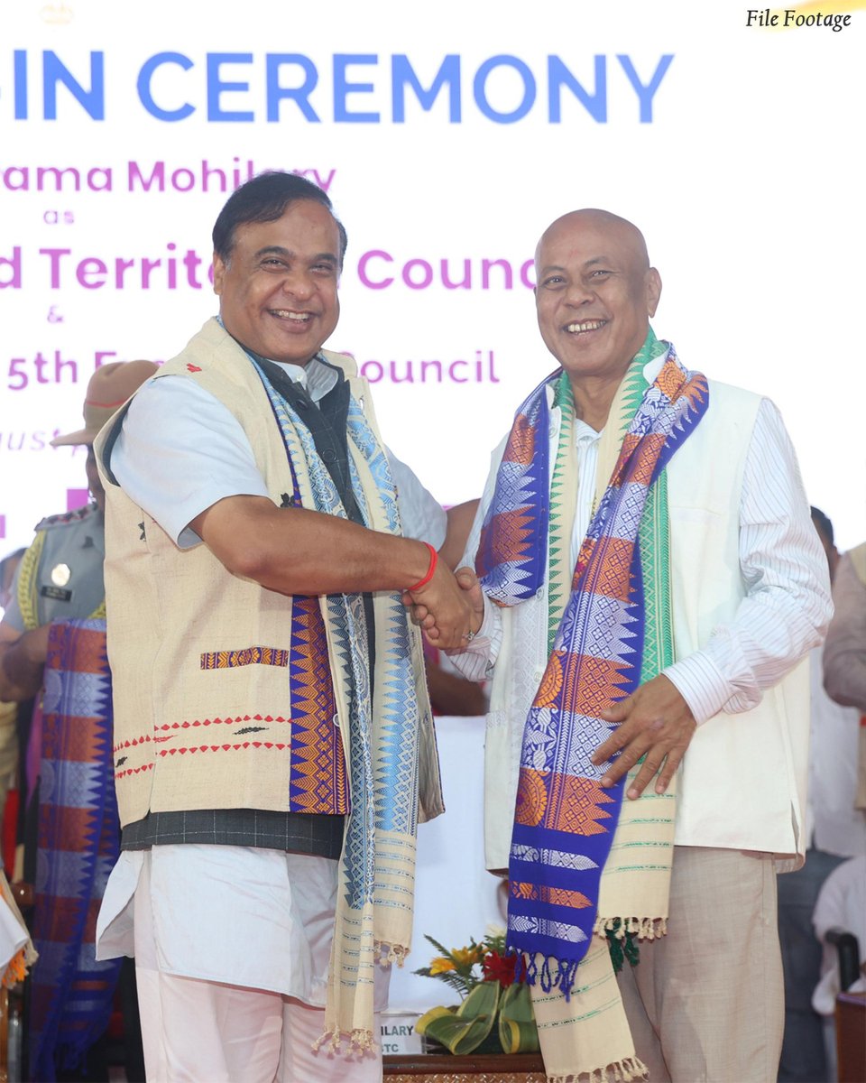 himantabiswa's tweet photo. Congratulations to the BTC Govt led by Shri @HagramaOnline on completing 1 year in the service of the people of BTR.

Our Triple Engine NDA Govt in Delhi, Dispur and Kokrajhar is ensuring that the region grows and progresses swiftly in the developmental ladder.

Under the leadership of Hon'ble Prime Minister Shri @narendramodi ji, we are implementing every clause of the Bodo Peace Accord and ensuring peace prevails in the region.

All State Govt welfare schemes- from Orunodoi to CMAAA to MMUA to Free ration among others are being implemented with full force in the region.

Our Govt has also approved a ₹1,000cr special package for developing roads infrastructure in the region and is taking steps to position the region as a manufacturing and logistics hub.