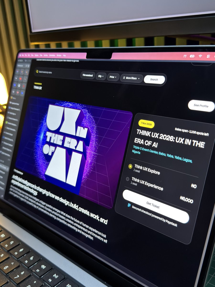 iam_bharry22's tweet photo. Last month, my guys and I came together to build something, and after facing different obstacles along the way, we finally pulled it off. 😂

Meet @tidecka , our ticketing platform, and we’re excited to have our very first host on board:@thinkUX_ng  🎉

Think UX brings together designers, developers, and everyone in the creative space, and you can now get your tickets directly on Tidecka!

Also, looking to host an event? You can do that for FREE on Tidecka.

This is just the beginning. Try Tidecka today, grab your Think UX tickets, and be part of what we’re building! 🚀