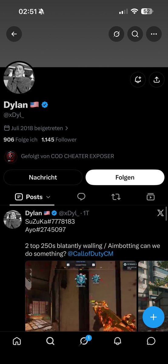 zuera_nor's tweet photo. KNOW CHEATER 
As God#2825827 and know As Scammer on X xdyl_ who already got banned has now a new Account !  Where he is again aims through all the walls. He is 250 every Season 
‼️‼️swiped#9351731 ‼️‼️

@CallofDutyCM @Parasite @EliteXEu_ @DeCompleted_ @SnitchesExposd1  @V3Sweezy https://t.co/3Qqf5M8Kch