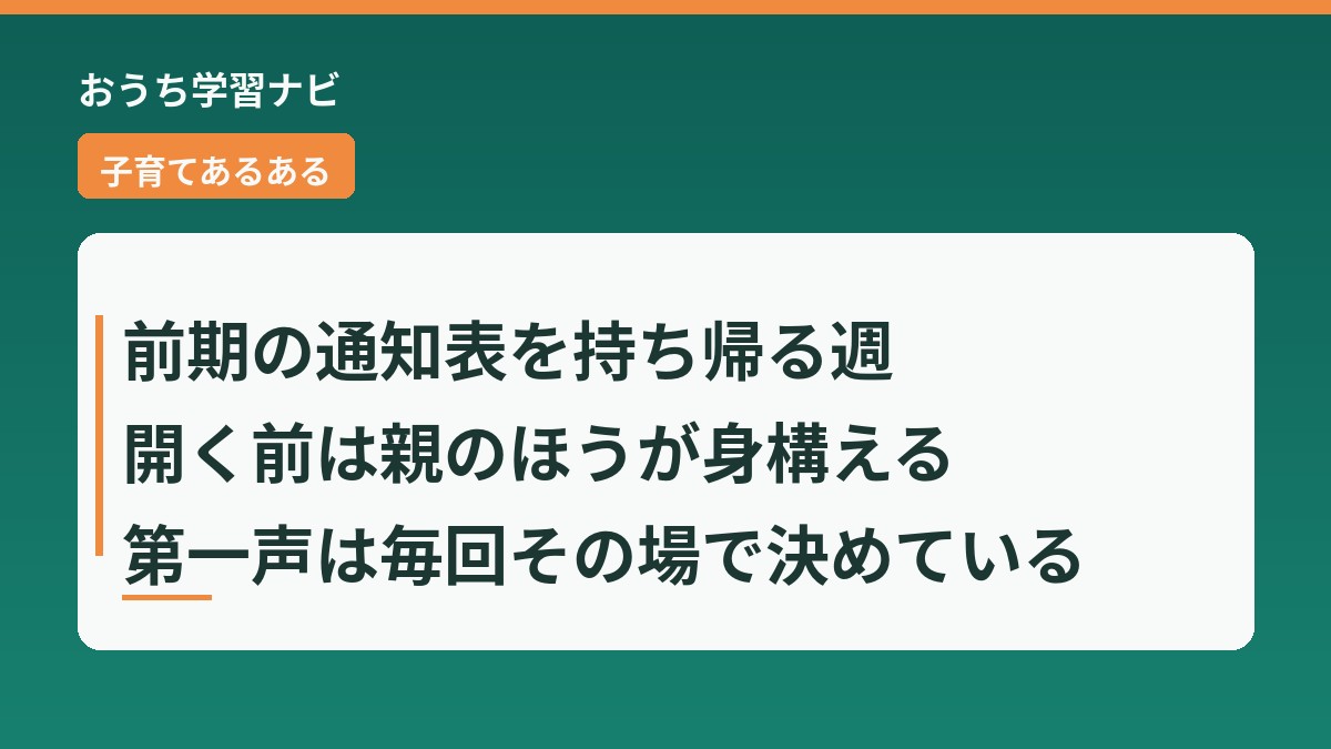ouchi_manabi's tweet photo. 前期の通知表を、今週持ち帰ってくる学校もあります���。
開く前の数秒だけ、子どもより親のほうが身構えてしまう気がします。
第一声を何にするかは毎回その場で決めていて、いまだに自分のなかで固まっていません。
＃おうち学習　＃小学生ママ https://t.co/1QIdFh7TME