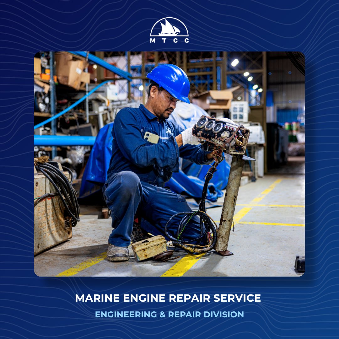 MTCCPlc's tweet photo. A reliable engine is the heartbeat of every vessel. At MTCC, our expert technicians provide professional marine engine repair and servicing for boats and vessels of all types, ensuring your engine is  diagnosed, serviced and maintained for peak performance. 🔧

Whether it’s routine maintenance or a complex repair, our skilled technicians have the expertise to get you back on the water safely and swiftly. 🌊

#RayyithungeKunfuni  #MarineEngineRepair #MarineServices