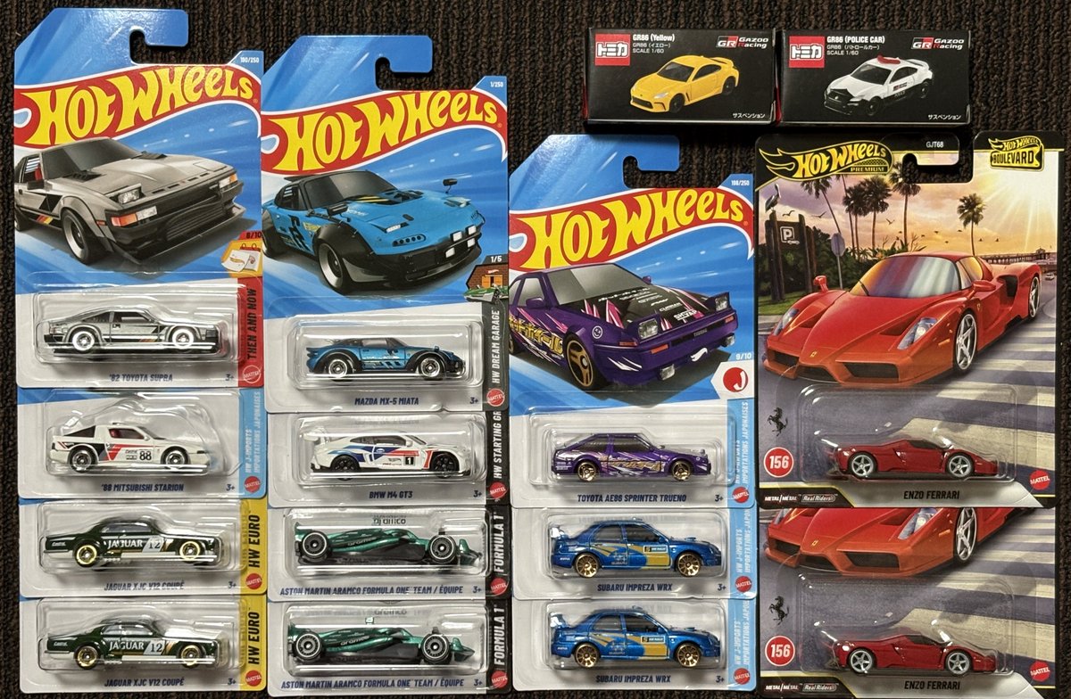 MMJ_tomica's tweet photo. 昨日の買物

ベーシックの34は買えなかったけど、その他はだいたい買えました。
ブルバはエンツォ2台だけで。

GR86の2種は寄った店舗でラストの分を購入〜 https://t.co/erLB14Z7qZ