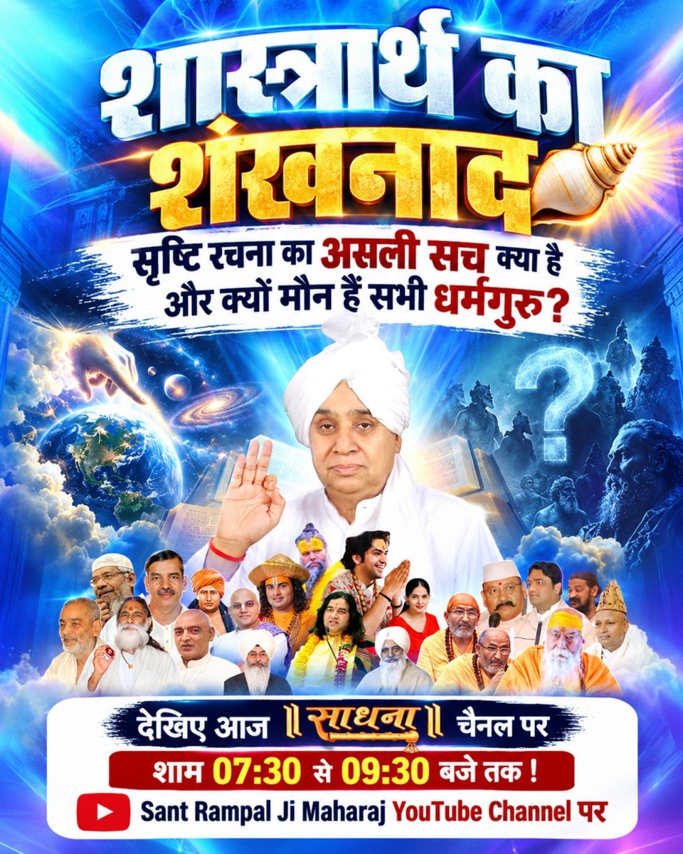 jodhpurLD1's tweet photo. #शास्त्रार्थ_का_शंखनाद_क़िस्त2
सृष्टि रचना का असली सच क्या है और क्यों मौन हैं सभी धर्मगुरु ❓❓
Live on Sant Rampal Ji Yt⏯️ https://t.co/q6U4c7kFw9
