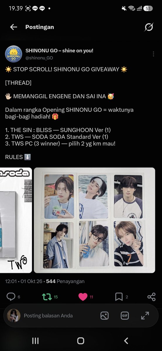 asyatchubebe's tweet photo. @shinonu_GO Done all rules kak 🫶🏻 thanks for the GA 

Wish me luck, album SODA SODA standard atau PC Yudoz Shinyu Dohoon 🍀🙂‍↕️ https://t.co/lfr8OqQf4Q