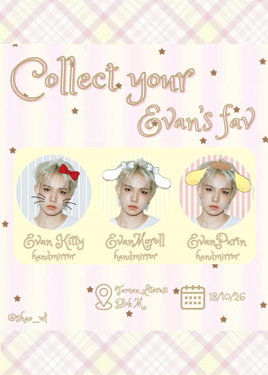 shao_wl's tweet photo. 𝑬𝑽𝑨𝑵'𝒔 𝒇𝒂𝒗 𝑭𝒓𝒆𝒆𝒃𝒊𝒆𝒔`☆🪽 ^ᵇˡⁱⁿᵈ ᵇᵒˣ^

ᵇʸ @shao_wl 

tnc
▪︎EVERina only
▪︎rt &amp; like this post
▪︎just say hi to me and ask for the freebies😉

📍Taman Literasi Blok M / TBA
🗓18-10-26
📣VERY LIMITED QUANTITY! (first come first get) https://t.co/6hID66cvKn