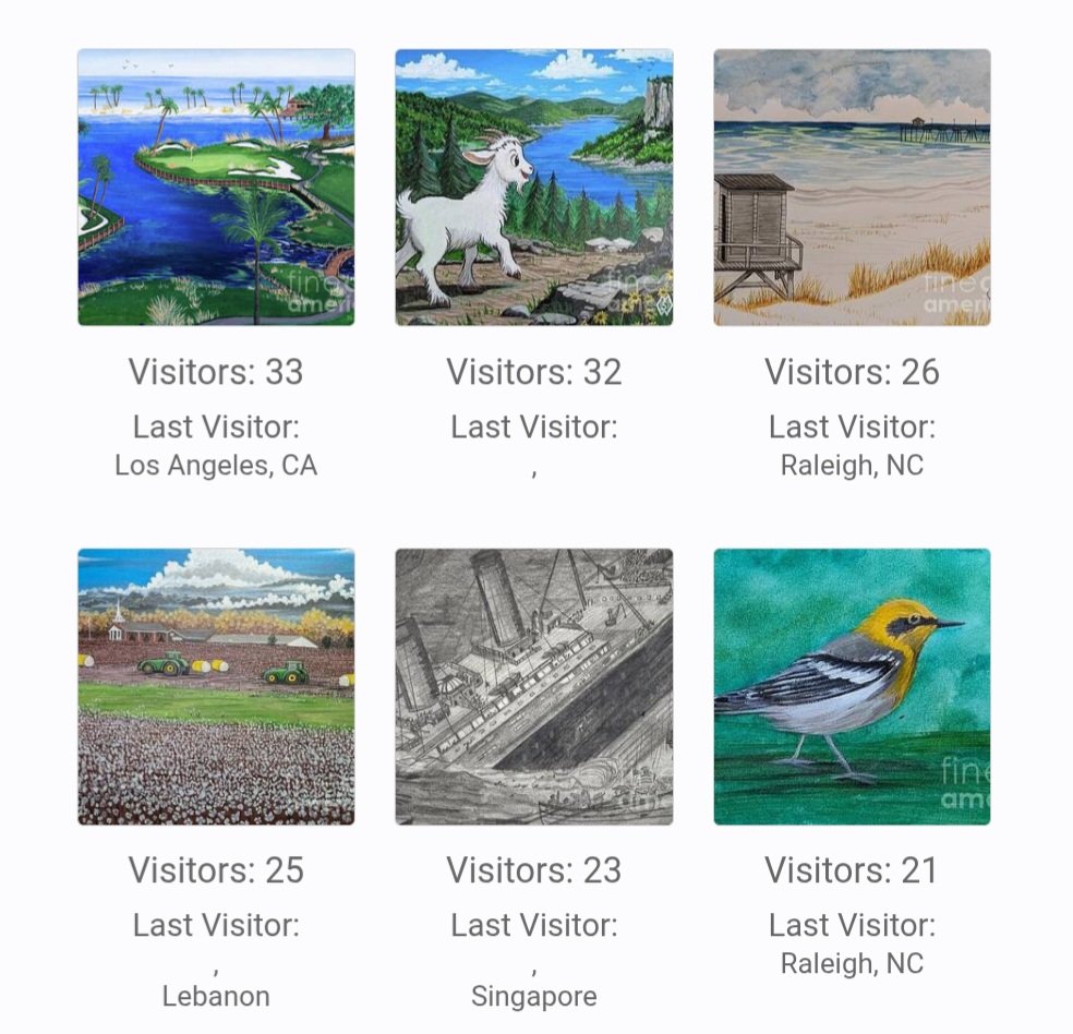 MattStarrFineA1's tweet photo. Here are my most popular works of art for this past week in my Fine Art America Art Shop. For prints and products of art in this shop, click here: https://t.co/andnuPZQ7C
Which is your favorite?
#mattstarrfineart #FineArtAmerica #golf #goats #beach #Titanic #birds #fish https://t.co/ZLuwV1aIAg