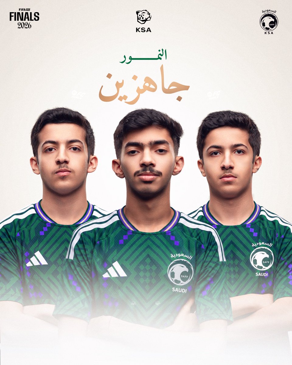 SaudieTeam's tweet photo. يمثّلون الأخضر في نهائيات العالم🔜

💼d7oom-24
🇸🇦 Rw9
🇸🇦 Kiileerrz
🇸🇦 Nwpo

تشكيلة المنتخب السعودي للرياضات الإلكترونية في FIFAe Finals 2026 | Rocket League

موعدنا مع المنافسة🐆

#معاك_يالاخضر https://t.co/T2ylMLVSBA