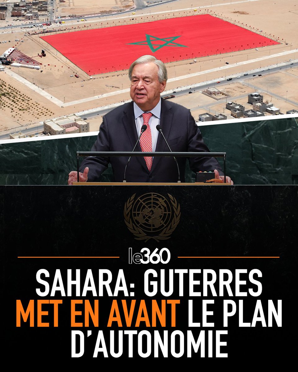 Le360fr's tweet photo. 🇲🇦🇺🇳🇩🇿 Dans son dernier rapport au Conseil de sécurité sur la question du Sahara, le Secrétaire général des Nations unies, Antonio Guterres, «encouragé» par la reprise du dialogue direct entre les parties, y compris l’Algérie, pour la première fois depuis près de sept ans, exhorte vivement les parties «s’engager dans des négociations concertées et de bonne foi», pour «explorer la possibilité d’une véritable autonomie, qui pourrait représenter le résultat le plus réalisable, conformément à la résolution 2797 (2025) du Conseil de sécurité».

Cette invite marque une rupture nette avec l’immobilisme qui a longtemps caractérisé le dossier et consacre le plan marocain comme l’unique horizon.

→ https://t.co/nEicAgjY6c