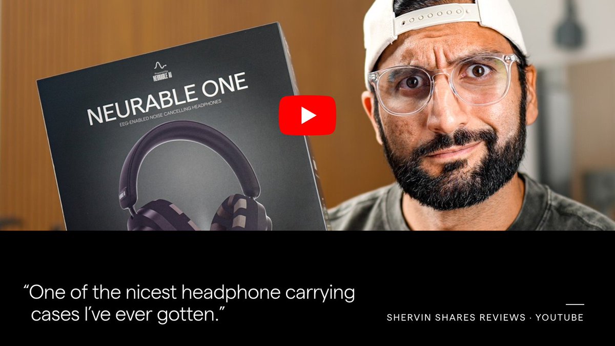 neurable's tweet photo. "One of the nicest headphone carrying cases I've ever gotten."

Not the line we expected to love most. @ShervinShares unboxed the Neurable One and is sharing this with the world.

Full unboxing here: https://t.co/R0zzCcMjzD https://t.co/cRggsHmcwe