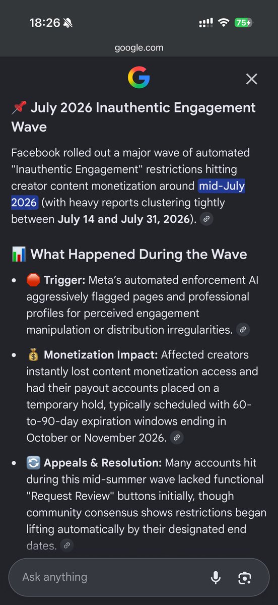 gramoxi's tweet photo. One lesson from the July FB Monetization Inauthentic Engagement wave:

10 pages under one admin. 9 got hit. 1 survived.

Don’t keep all your eggs in one basket.

Diversifying pages across different admins + BMs might be one of the smartest moves going forward when scaling. https://t.co/92QSrUWrZ2