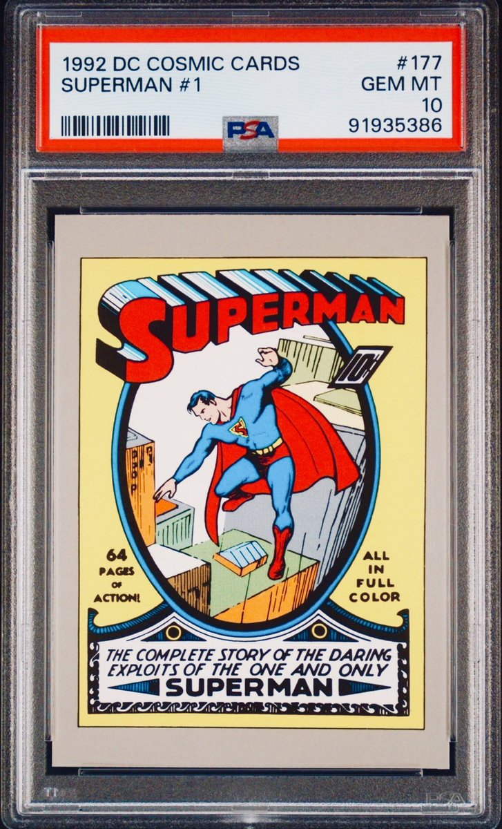 kingtotscards's tweet photo. New scoop! 1992 Superman #1 PSA 10 from DC Cosmic. Overlooked set that I think will take off soon #superman #dc #comics #vintage #sportscards https://t.co/HASay7IMS8