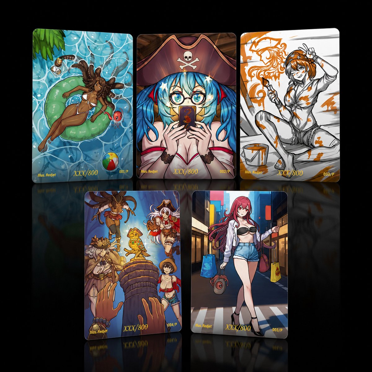 BootynBeauties's tweet photo. 🚨 SURPRISE DROP! Our 5 promo cards from the first Kickstarter are back as a last-minute add-on!
✨ Art by @redjet00 
 ✨ Foil, texture, gold numbering /800
 ✨ All cards sealed
 ✨ Never available again after this campaign!
⏳ 48 HOURS LEFT — LAST CHANCE!
https://t.co/t81eAKhhRe https://t.co/ODw1lP7kTO