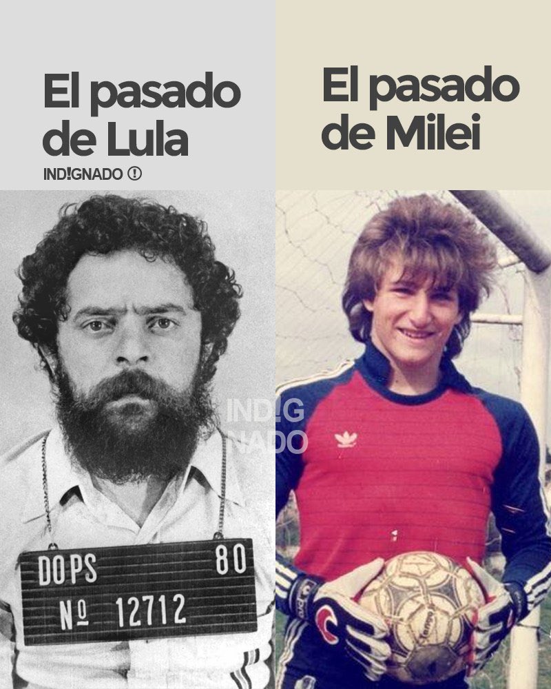 indignadoxd's tweet photo. El pasado de Lula Vs. El pasado de Milei https://t.co/ZPbcyBRJuR