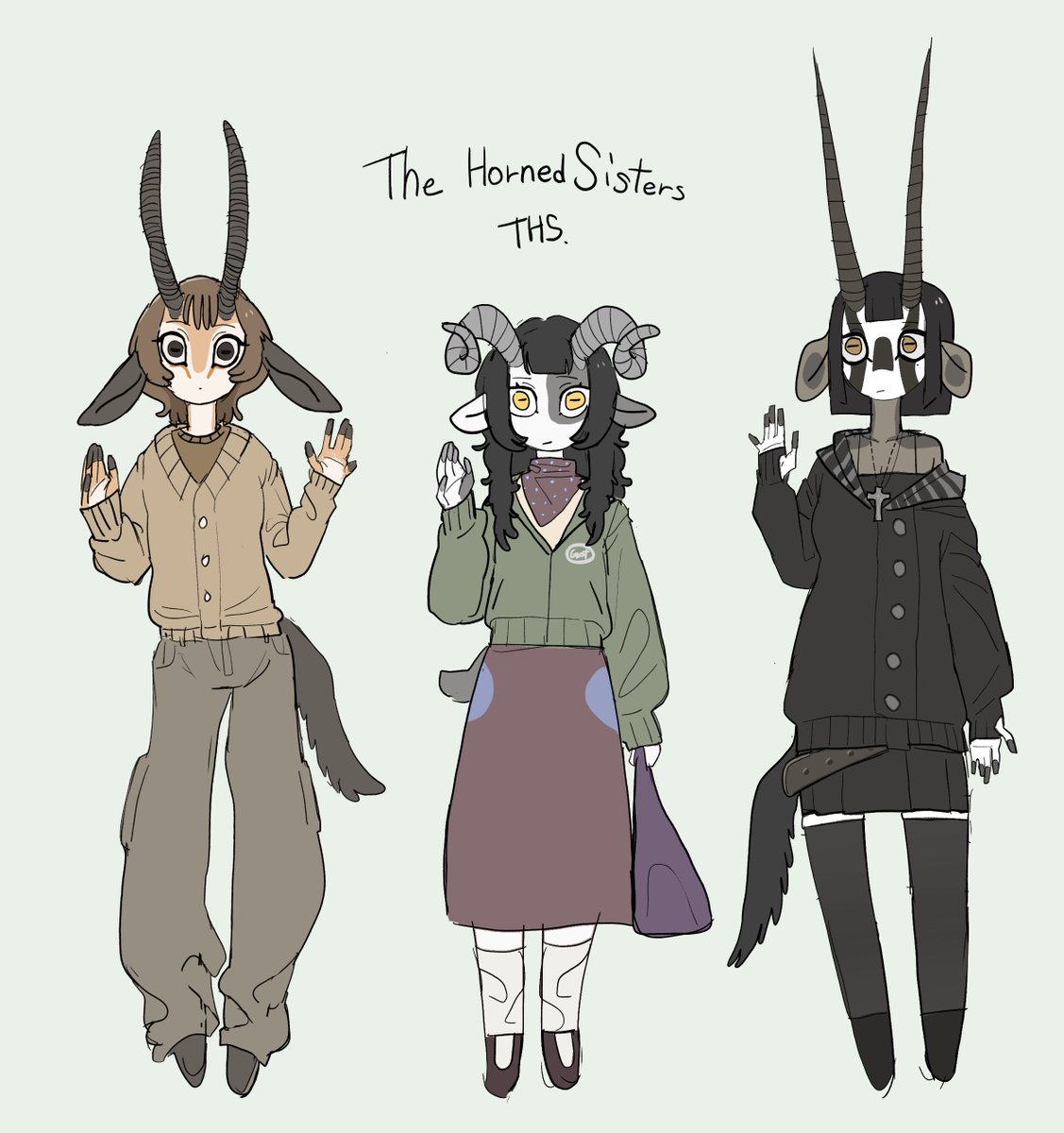 karong_doodler's tweet photo. The Horned Sisters https://t.co/aQRq3jDNfA