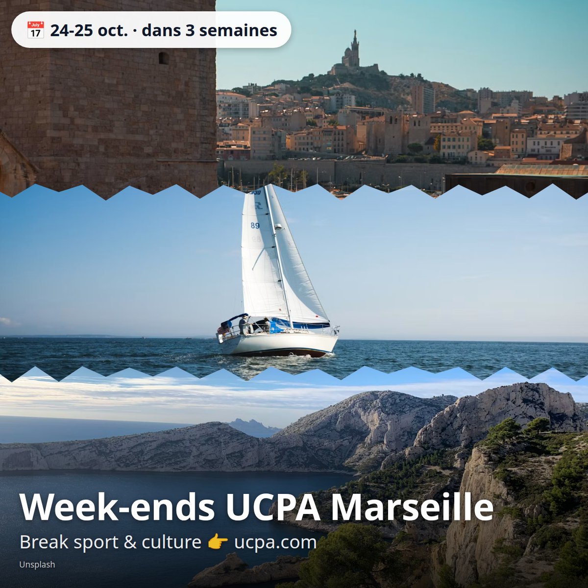 QuelWeekend's tweet photo. dans 3 semaines (24-25 oct.) — Week-ends UCPA Marseille : Break sport &amp; culture 👉 https://t.co/2nneGzPPOs https://t.co/S17qV5LKsN
