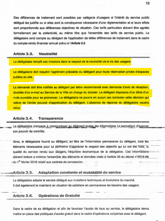 mtwit75's tweet photo. Tour Eiffel - éviction du personnel féminin pendant une visite privée. La convention entre la Ville de Paris et la société d'exploitation (détenue par elle) prévoit expressément que, pour s'assurer de la neutralité de l'exploitation, la Ville doit donner son agrément préalable à toute réservation privée d'espaces publics du site et doit en être notifiée un mois avant ➡️ Qui, à la mairie de Paris, a reçu la notification de la visite privée de la délégation religieuse avant l'ouverture au public ❓Logiquement au sein de la Direction des Finances et des Achats - Service des Concessions ❓ Si aucune des visites privées n'est notifiée, en contradiction donc avec la convention, le service concerné a-t-il réagit une seule fois❓ ➡️ Comment le maire socialiste de ParisCentre, qui préside la société, peut-il dire qu'il n'a pas a être informé des visites protocolaires, alors que la convention précise explicitement que la mairie doit être informée des privatisations ❓ ✅ Enfin, concernant le personnel, le Titre 6 (Article 6.1 / 7.3) rappelle que le délégataire doit à tout moment « respecter l'ensemble des règles sociales applicables à son personnel » (droit du travail, non-discrimination).
