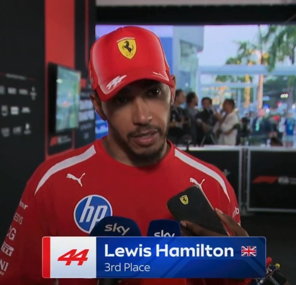 fiagirly's tweet photo. #BahrainGP 🇧🇭 | Lewis Hamilton talks about the race start and going on slicks:

“Me and my engineers were here till, like, 11:30 last night just going over everything, and I really, really felt today was the opportunity to have at least a good battle with Max.”

“But then, obviously, the rain came, the big panic with everyone when we all lost power. And particularly, my power didn’t come back and I had to stop on track and restart the car. And then we all ended up in the pit lane.”

“Thankfully, we all got back to our positions, but then after that there was such a long wait and we were debating on what tyre to go on to. And I said, “Look, there was a lot of spray on the laps to the grid.” And I went into the pit lane, I looked at the ground, I was like, “It’s still wet.” I went to the pit wall and I was like, “It’s still wet.” And they’re like, “Yeah, but because it’s been so long, it’s definitely going to dry up real quick and maybe we’re already in the crossover.””

“So, anyways, as a team, we ended up taking that soft and when we were at the end of the pit lane and these two took off their blankets and they’re on inters, we were in trouble. And as we pulled out, all the spray came out the back of Max’s car and I was like, “Okay, I’m done. My race is really in trouble.””

“We just had to stick with it. Like, we’ve made the decision and live with it. As everyone’s overtaken me, they’re like, “We stop,” because I know we’ve already made another 26 seconds. What’s the difference from that with one minute 40 or whatever I was down? So I was just, “Let’s just wait it out for the track to dry.” And once it did, it felt good that I was catching people.”

“The car felt great then after that. Really good pit stops from my guys in the garage and then good strategy. But for us to get back to the podium, I never thought that that was going to be the case. But, of course, I’m really, really grateful that we managed to get back here.”