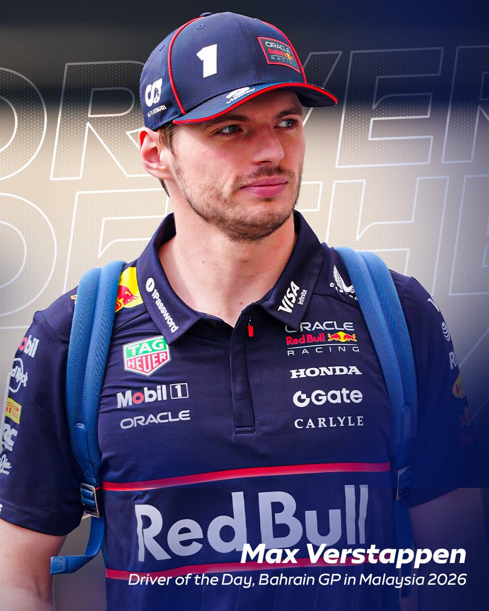 SkySportsF1's tweet photo. The 'Driver of the Day' in Sepang goes to, Max Verstappen! 👏 https://t.co/VAiOe8wNnz